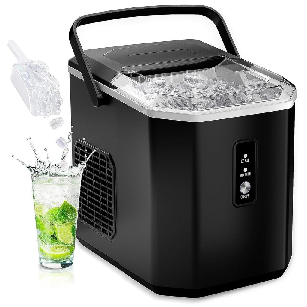 EUHOMY Nugget Ice Maker Countertop, Ready in 8 Mins, 35lbs/24H, Self - Cleaning, Portable Ice Makers Machine with Ice Scoop & Basket, Sonic Ice Maker with Chewable Pellet Ice for Home/Party/RV/Camping - Wigtrends