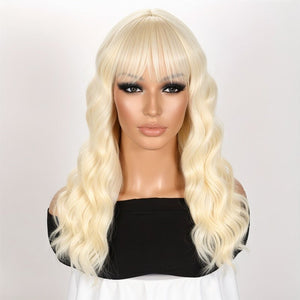 Flawless Easy Wear 613 Blonde Body Wave Women's Long Hair With Bangs Suitable For New Year - Wigtrends