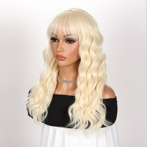 Flawless Easy Wear 613 Blonde Body Wave Women's Long Hair With Bangs Suitable For New Year - Wigtrends