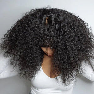 Fluffy Curly Bob Human Hair Wigs - Wigtrends