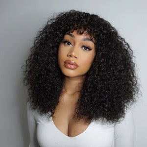 Fluffy Curly Bob Human Hair Wigs - Wigtrends