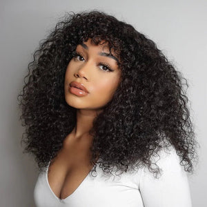 Fluffy Curly Bob Human Hair Wigs - Wigtrends