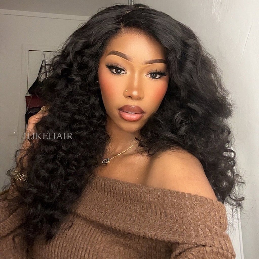 Fluffy Wand Curls With 4C Kinky Edges HD Lace Wig - Wigtrends