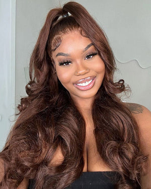 Glueless Blowout In Wavy Natural Black Pre - Cut Pre - Bleached Knots Easy - Wear Human Hair Wigs - Wigtrends
