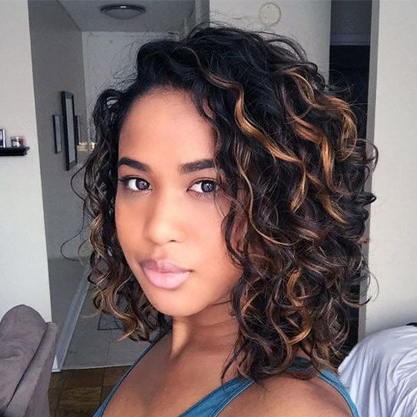 Glueless Curly Blonde Highlight Lace Front Short Bob Wig Human Hair - Wigtrends