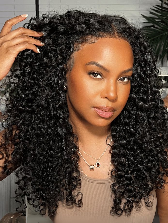 Glueless Human Hair V - Part Kinky Curly Wig Beginner Friendly Natural Look Protective Style - Wigtrends