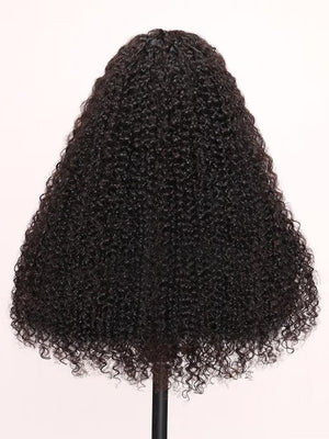 Glueless Human Hair V - Part Kinky Curly Wig Beginner Friendly Natural Look Protective Style - Wigtrends