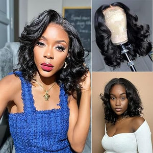 Glueless Pre - Plucked Body Wave Bob Wig - Human Hair, Pre - Cut Lace Wear and Go - Wigtrends
