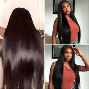 Glueless Silky Straight 7x6 HD Lace Closure Wig Pre Plucked 100% Human Hair Bleached Knots Breathable Cap - Wigtrends