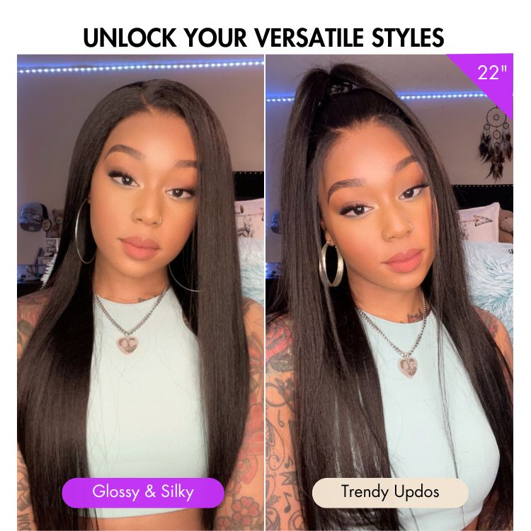 Glueless Silky Straight 7x6 HD Lace Closure Wig Pre Plucked 100% Human Hair Bleached Knots Breathable Cap - Wigtrends