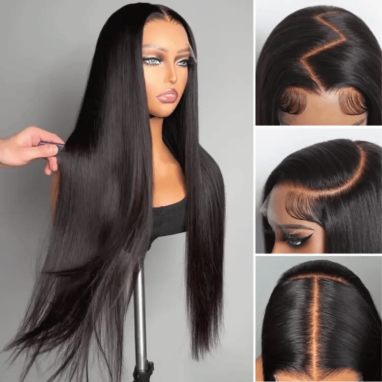 Glueless Silky Straight 7x6 HD Lace Closure Wig Pre Plucked 100% Human Hair Bleached Knots Breathable Cap - Wigtrends
