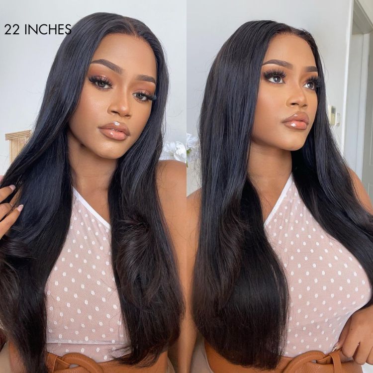 Glueless Silky Straight 7x6 HD Lace Closure Wig Pre Plucked 100% Human Hair Bleached Knots Breathable Cap - Wigtrends