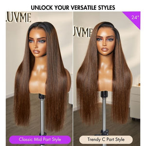 Glueless Silky Straight 7x6 HD Lace Closure Wig Pre Plucked 100% Human Hair Bleached Knots Breathable Cap - Wigtrends
