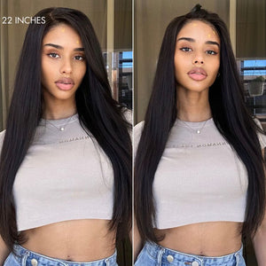 Glueless Silky Straight 7x6 HD Lace Closure Wig Pre Plucked 100% Human Hair Bleached Knots Breathable Cap - Wigtrends
