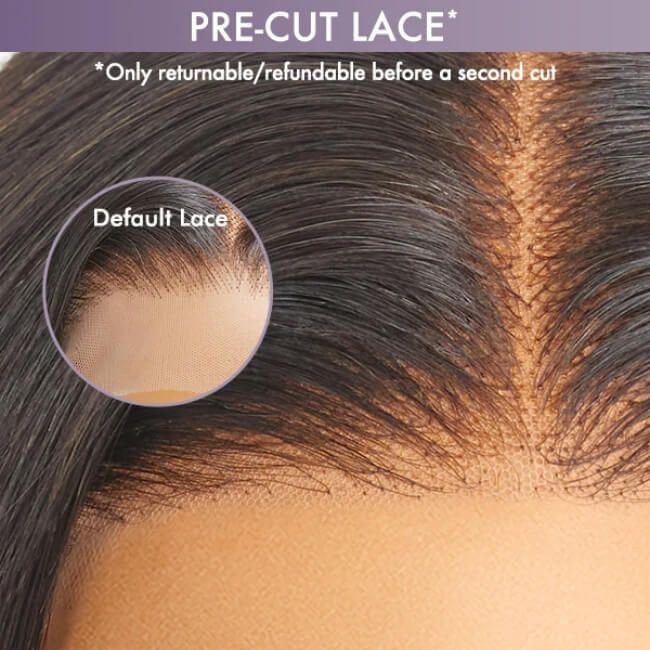 Golden Brown Highlight Straight Short Bob Lace Wig - Wigtrends