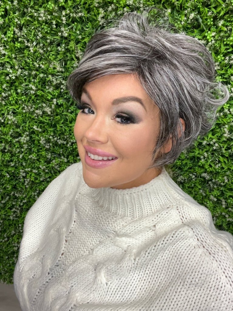 Greta Salt & Pepper HS Premium Luxury Wig 100% Human Hair Wigs - Wigtrends