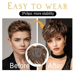 Grey Hair Toppers for Women with Thinning Bangs 360°3D Cover 6.5x6inches Toupee Hair Pieces - Wigtrends