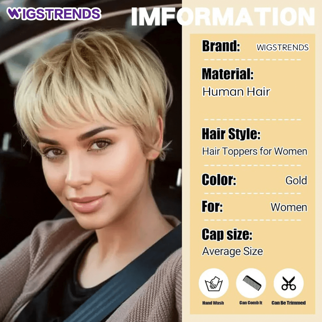 Grey Hair Toppers for Women with Thinning Bangs 360°3D Cover 6.5x6inches Toupee Hair Pieces - Wigtrends