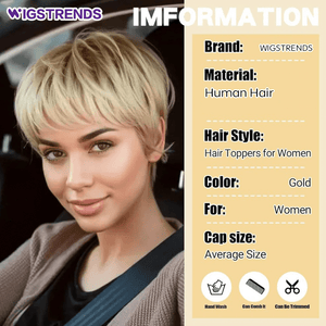 Grey Hair Toppers for Women with Thinning Bangs 360°3D Cover 6.5x6inches Toupee Hair Pieces - Wigtrends