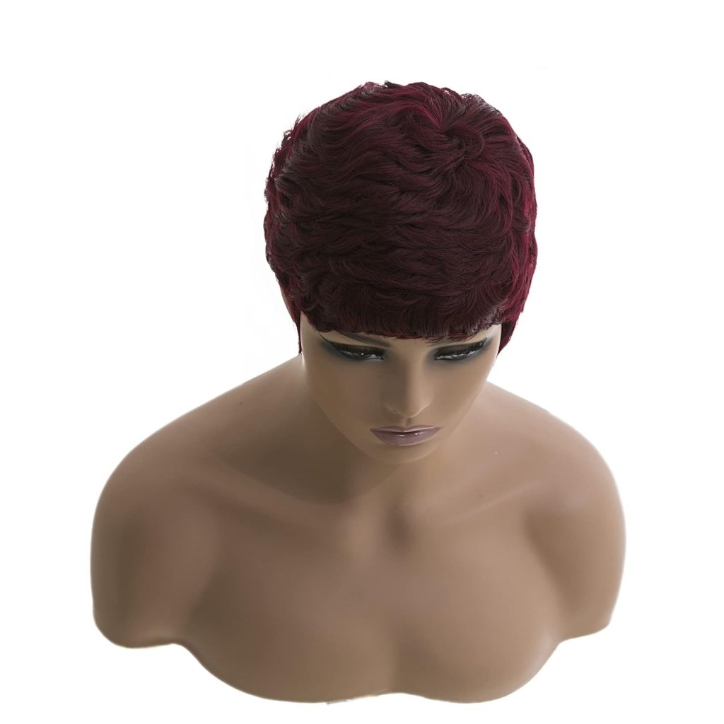 Grey Pixie Wigs for Black Women Grey Pixie Cut Short Wavy Layered Human Hair Wigs - Wigtrends