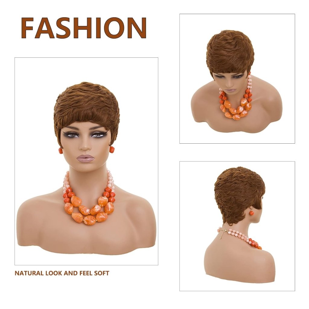 Grey Pixie Wigs for Black Women Grey Pixie Cut Short Wavy Layered Human Hair Wigs - Wigtrends