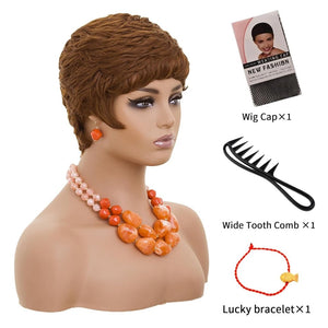 Grey Pixie Wigs for Black Women Grey Pixie Cut Short Wavy Layered Human Hair Wigs - Wigtrends