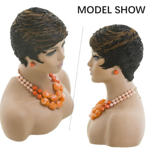 Grey Pixie Wigs for Black Women Grey Pixie Cut Short Wavy Layered Human Hair Wigs - Wigtrends