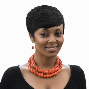 Grey Pixie Wigs for Black Women Grey Pixie Cut Short Wavy Layered Human Hair Wigs - Wigtrends