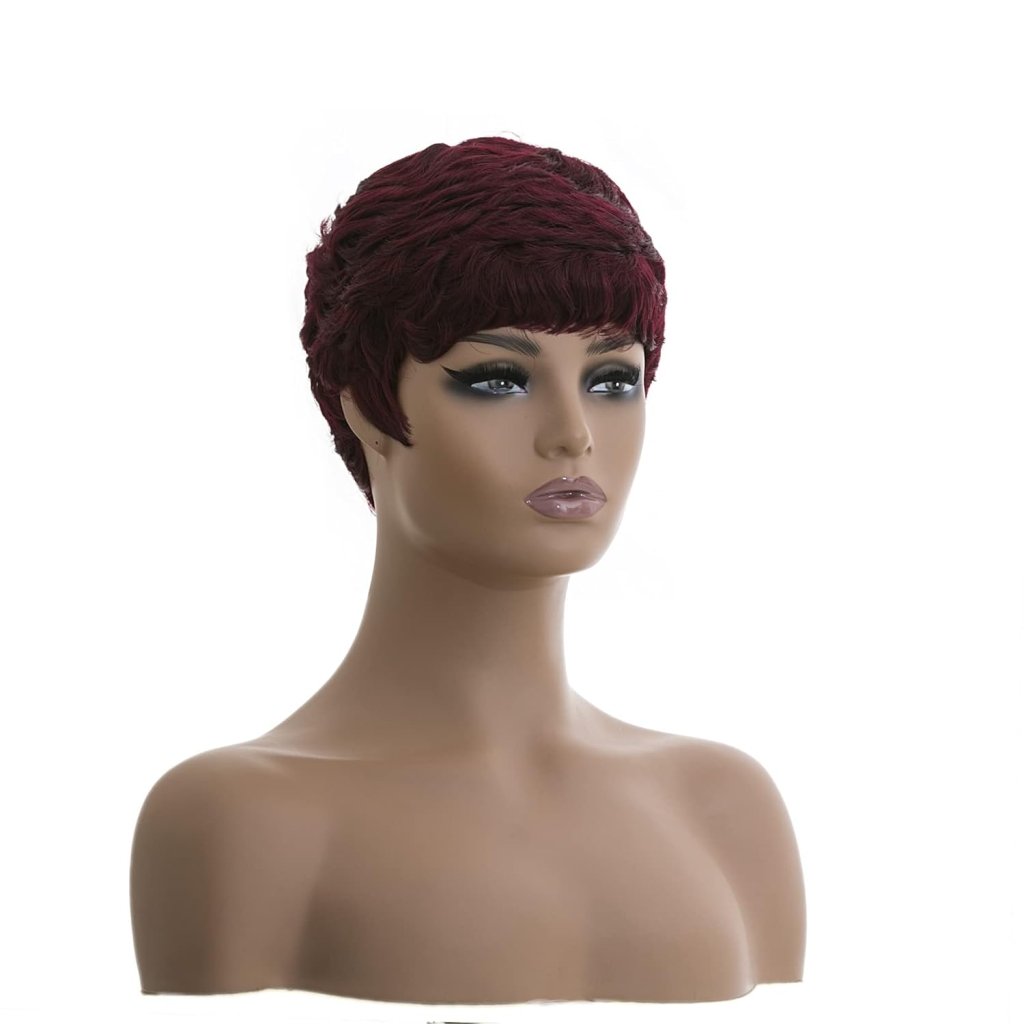 Grey Pixie Wigs for Black Women Grey Pixie Cut Short Wavy Layered Human Hair Wigs - Wigtrends