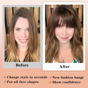 Hair Piece Clip in Bangs Human Hair 360° Cover Wipsy Bangs Hair Toppers for Women - Wigtrends