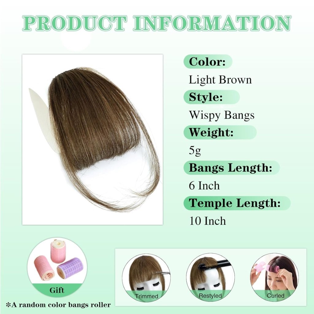 Hair Piece Clip in Bangs Human Hair 360° Cover Wipsy Bangs Hair Toppers for Women - Wigtrends