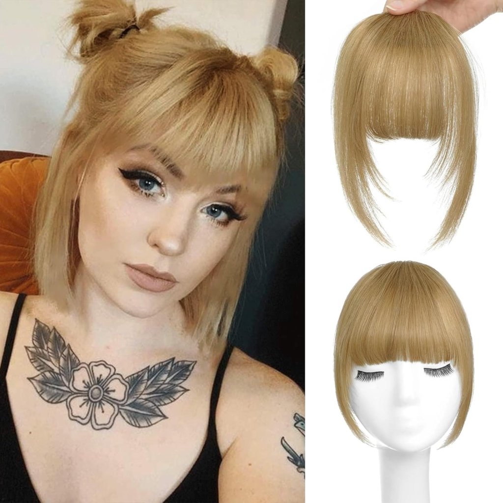 Hair Piece Clip in Bangs Human Hair 360° Cover Wipsy Bangs Hair Toppers for Women - Wigtrends