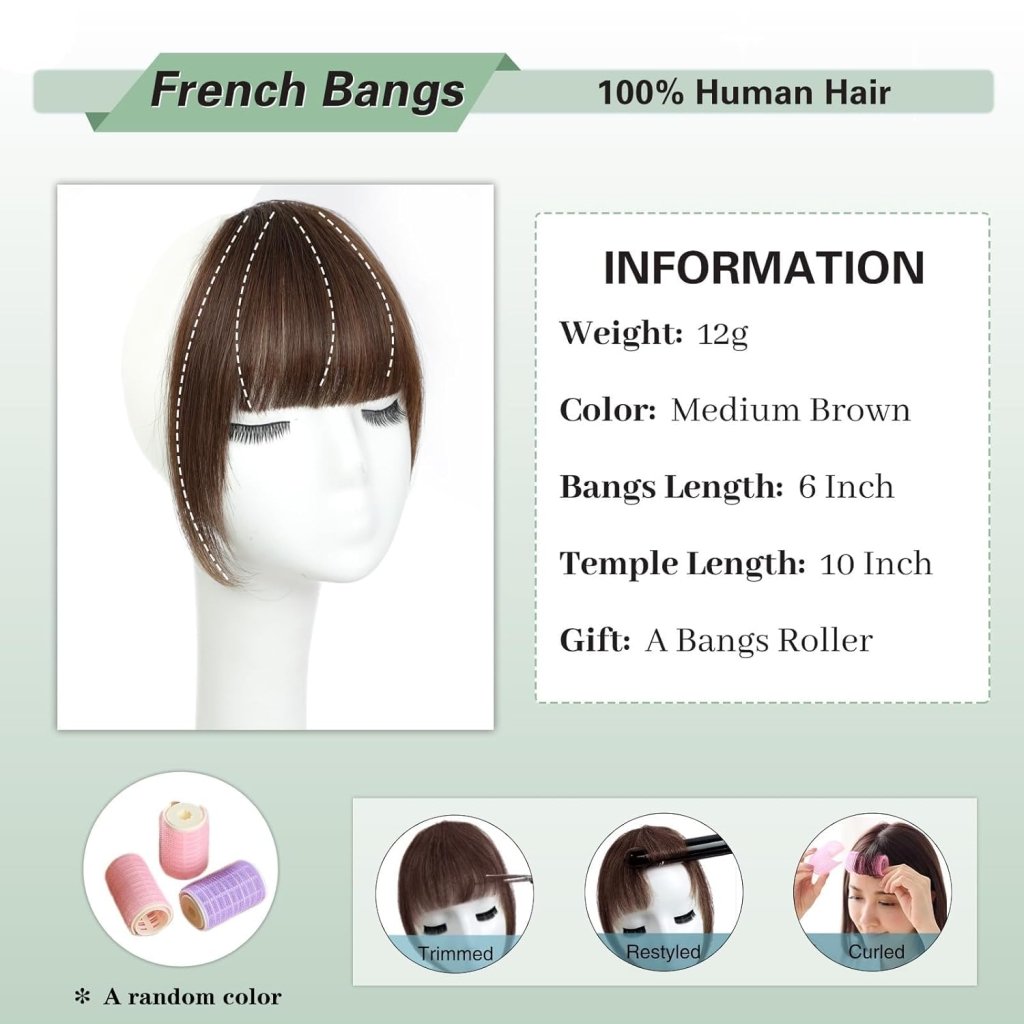 Hair Piece Clip in Bangs Human Hair 360° Cover Wipsy Bangs Hair Toppers for Women - Wigtrends