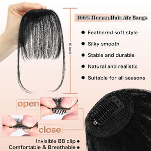 Hair Piece Clip in Bangs Human Hair 360° Cover Wipsy Bangs Hair Toppers for Women - Wigtrends