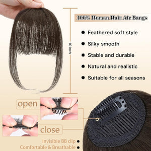 Hair Piece Clip in Bangs Human Hair 360° Cover Wipsy Bangs Hair Toppers for Women - Wigtrends