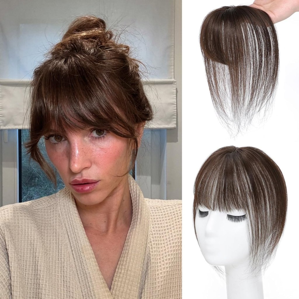 Hair Piece Clip in Bangs Human Hair 360° Cover Wipsy Bangs Hair Toppers for Women - Wigtrends