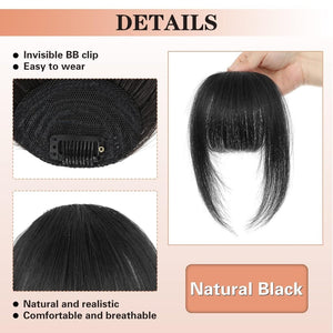 Hair Piece Clip in Bangs Human Hair 360° Cover Wipsy Bangs Hair Toppers for Women - Wigtrends