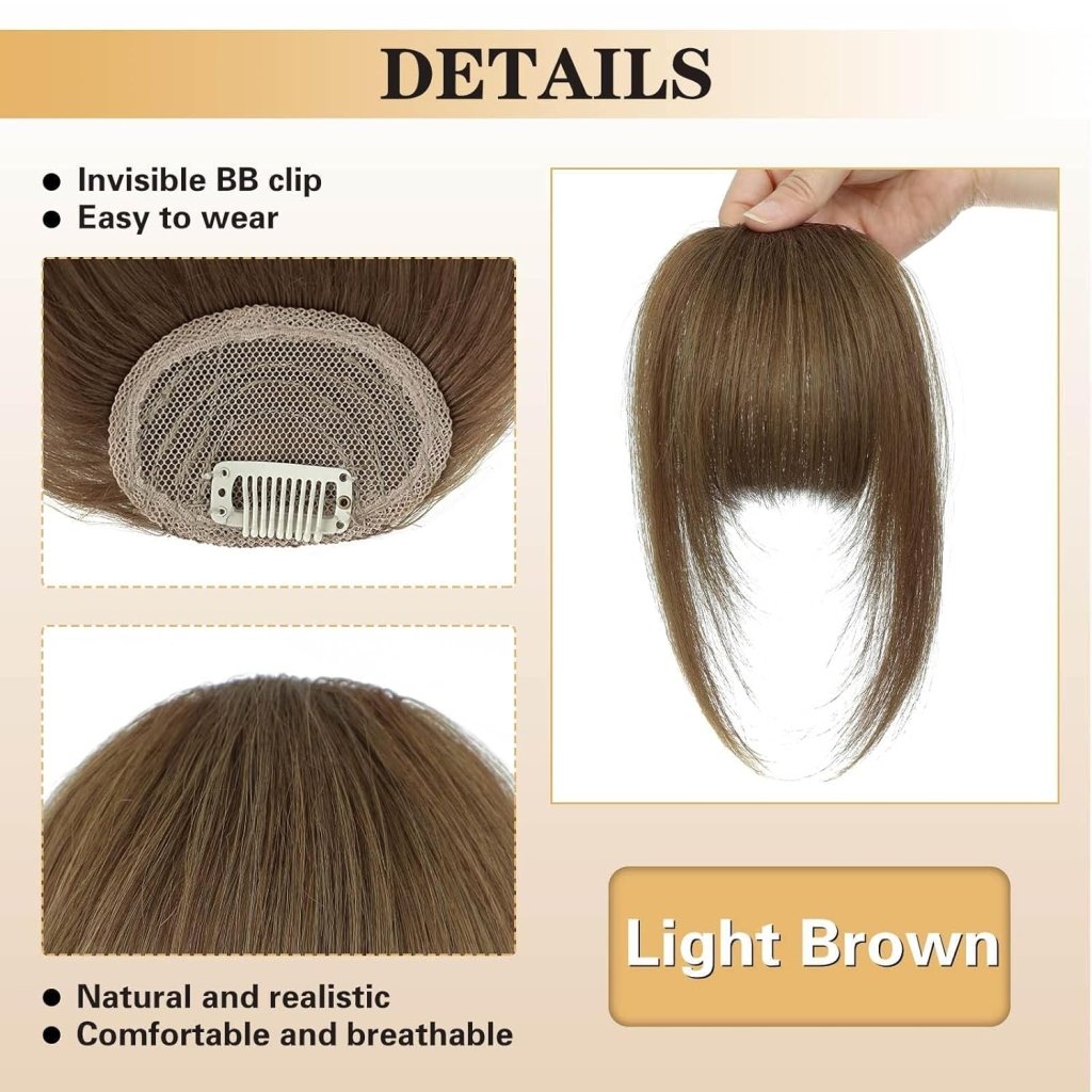 Hair Piece Clip in Bangs Human Hair 360° Cover Wipsy Bangs Hair Toppers for Women - Wigtrends