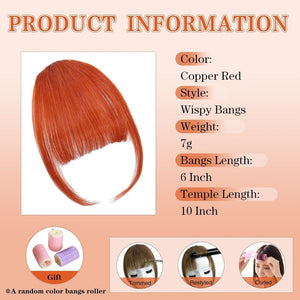 Hair Piece Clip in Bangs Human Hair 360° Cover Wipsy Bangs Hair Toppers for Women - Wigtrends