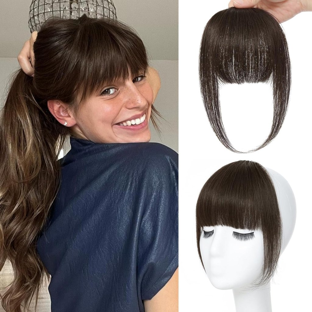 Hair Piece Clip in Bangs Human Hair 360° Cover Wipsy Bangs Hair Toppers for Women - Wigtrends