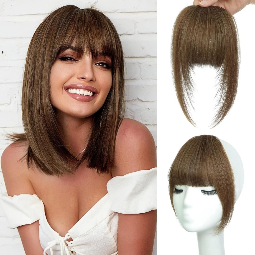 Hair Piece Clip in Bangs Human Hair 360° Cover Wipsy Bangs Hair Toppers for Women - Wigtrends