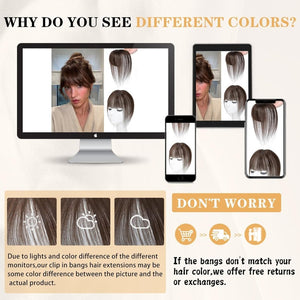 Hair Piece Clip in Bangs Human Hair 360° Cover Wipsy Bangs Hair Toppers for Women - Wigtrends
