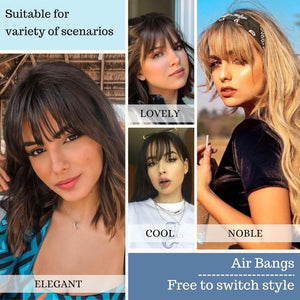 Hair Piece Clip in Bangs Human Hair 360° Cover Wipsy Bangs Hair Toppers for Women - Wigtrends