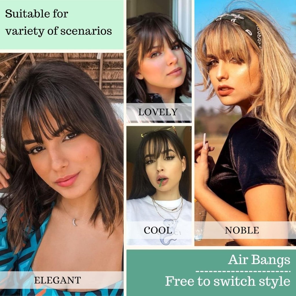 Hair Piece Clip in Bangs Human Hair 360° Cover Wipsy Bangs Hair Toppers for Women - Wigtrends