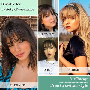 Hair Piece Clip in Bangs Human Hair 360° Cover Wipsy Bangs Hair Toppers for Women - Wigtrends
