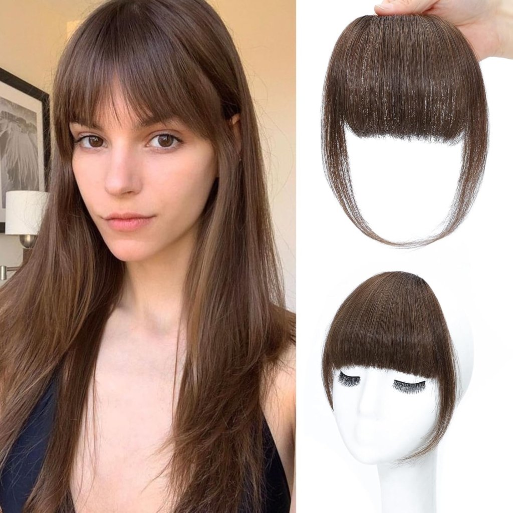 Hair Piece Clip in Bangs Human Hair 360° Cover Wipsy Bangs Hair Toppers for Women - Wigtrends