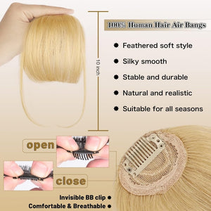 Hair Piece Clip in Bangs Human Hair 360° Cover Wipsy Bangs Hair Toppers for Women - Wigtrends