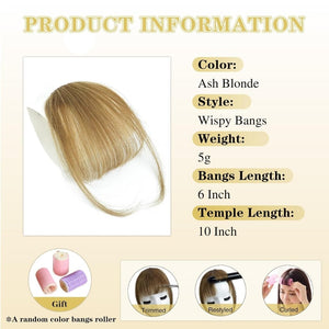 Hair Piece Clip in Bangs Human Hair 360° Cover Wipsy Bangs Hair Toppers for Women - Wigtrends