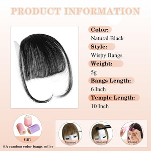 Hair Piece Clip in Bangs Human Hair 360° Cover Wipsy Bangs Hair Toppers for Women - Wigtrends