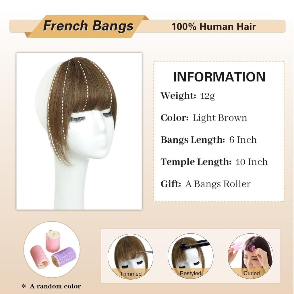 Hair Piece Clip in Bangs Human Hair 360° Cover Wipsy Bangs Hair Toppers for Women - Wigtrends